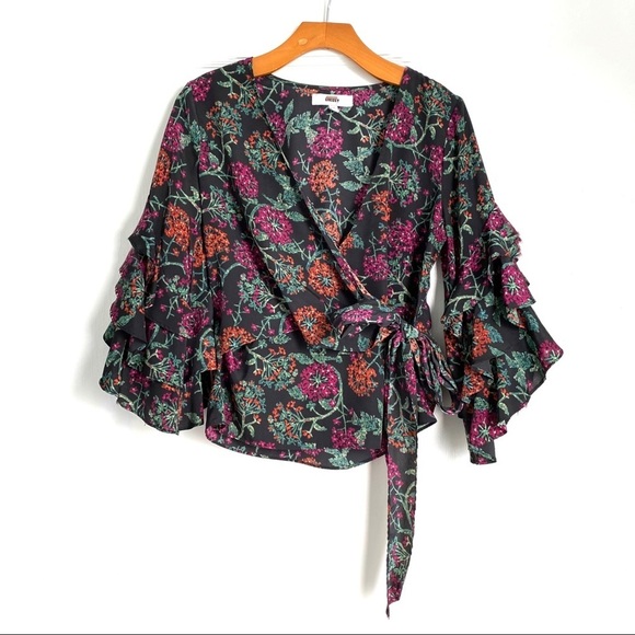 LIKELY Night Garden Wren Wrap Top Size XS - Picture 5 of 11